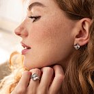 Серебряное кольцо "Клевер" с фианитом 583к от ювелирного магазина Оникс - 5