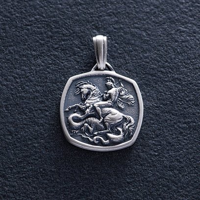 Серебряный кулон "Георгий Победоносец" (возможна гравировка) 133189 №2