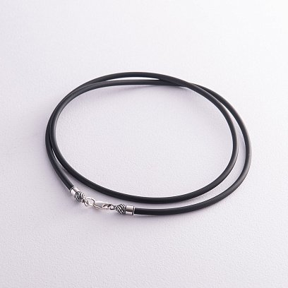 Каучуковый шнурок с серебряной застежкой (3мм) 18431