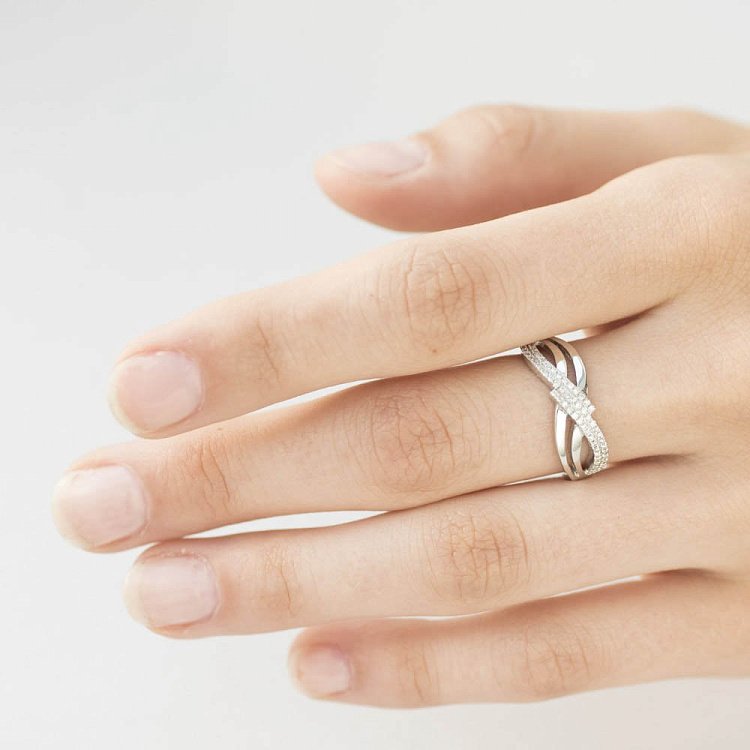 Золотий перстень з діамантами T03089R від ювелірного магазину Онікс - 3