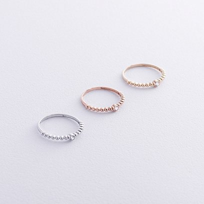 Кольцо "Stephanie" с фианитом (белое золото) к07971 №7