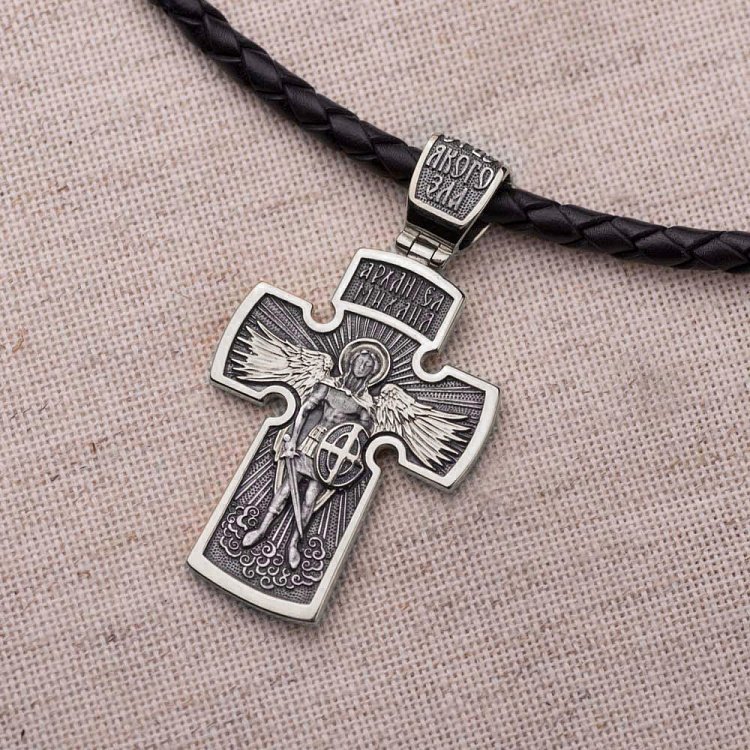 Срібний хрест ''Розп'яття. Архангел Михайло.'' 132514 від ювелірного магазину Онікс - 8