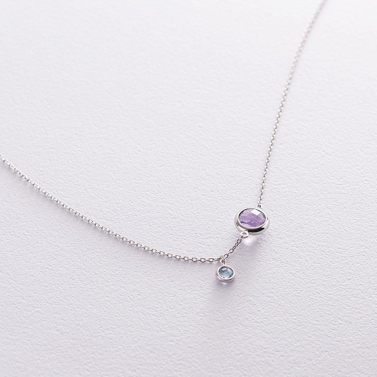 Золоте кольє (аметист, топаз) кол01858 від ювелірного магазину Онікс - 7