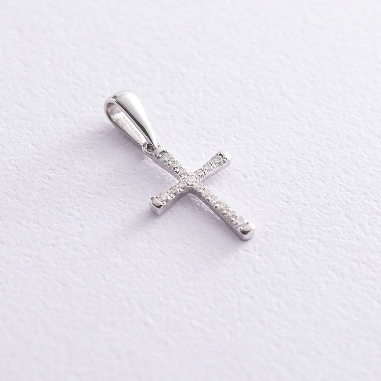 Золотий хрестик з діамантами п332 від ювелірного магазину Онікс