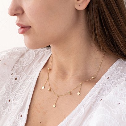 Кольє з монетками в жовтому золоті 860390М №2