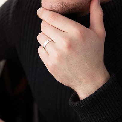 Срібна каблучка "Мінімалізм" (можливе гравіювання) 112144 №9