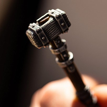 Серебряный брелок "Молот викинга" с эбеном 1116 №15