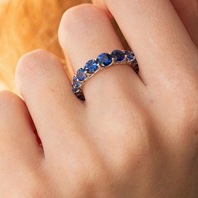 Золота каблучка з сапфірами кб0438gl №2