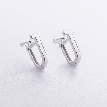 Сережки "Tina" у білому золоті с08794
