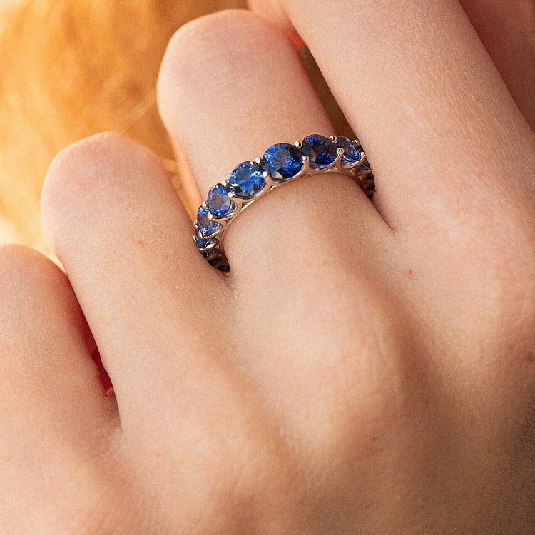 Золота каблучка з сапфірами кб0438gl від ювелірного магазину Онікс - 1