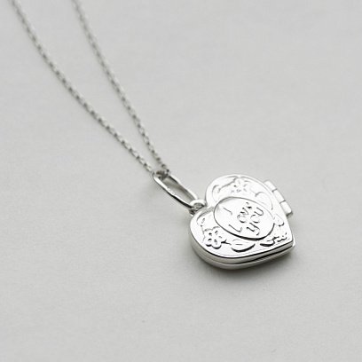 Подвеска для фото "Сердечко" в белом золоте п02964 №8