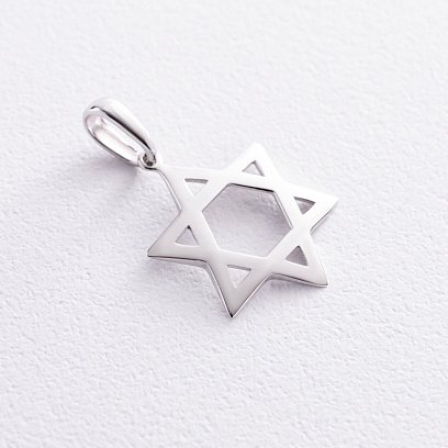 Кулон "Звезда Давида" в белом золоте п03829
