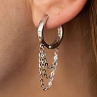 Серебряные серьги - кольца с цепочками 902-01450 от ювелирного магазина Оникс - 5