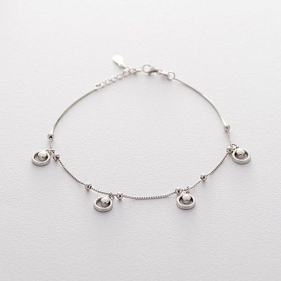 Срібний браслет на ногу 141347