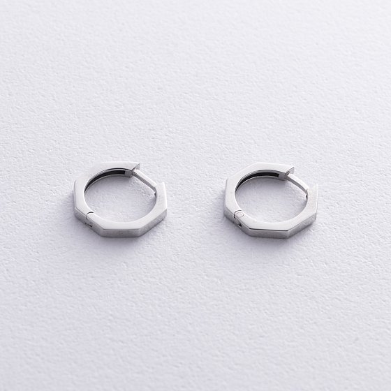 Серьги - кольца "Геометрия" в серебре 7069 №3