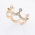 Золотое кольцо "Корона" (фианиты) к04765 от ювелирного магазина Оникс - 1