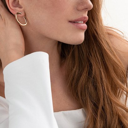 Золоті сережки "Фрея" (овальні) с07401 №4