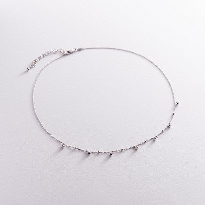 Кольє "Кульки" в білому золоті кол01946