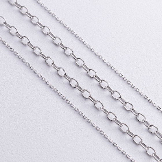 Двойное серебряное колье "Сердечко" (фианиты) 908-01589 №3