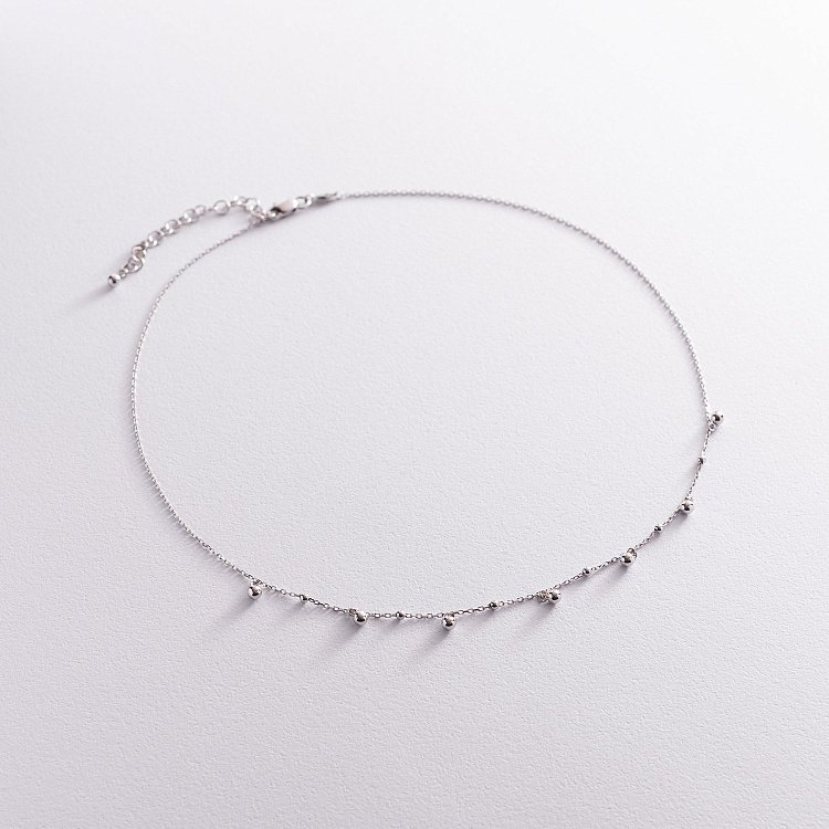 Кольє "Кульки" в білому золоті кол01946 від ювелірного магазину Онікс