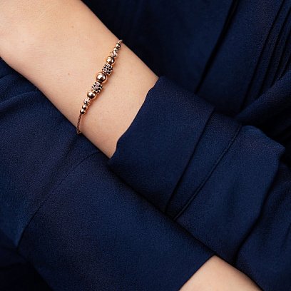 Браслет "Кульки" у червоному золоті (фіаніти) б05192 №2