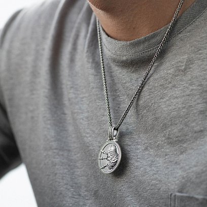 Срібний кулон "Воїн" з чорнінням 292 №4