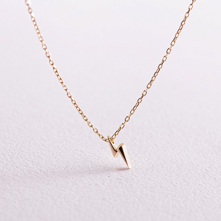 Колье "Молния" в желтом золоте кол02288 от ювелирного магазина Оникс