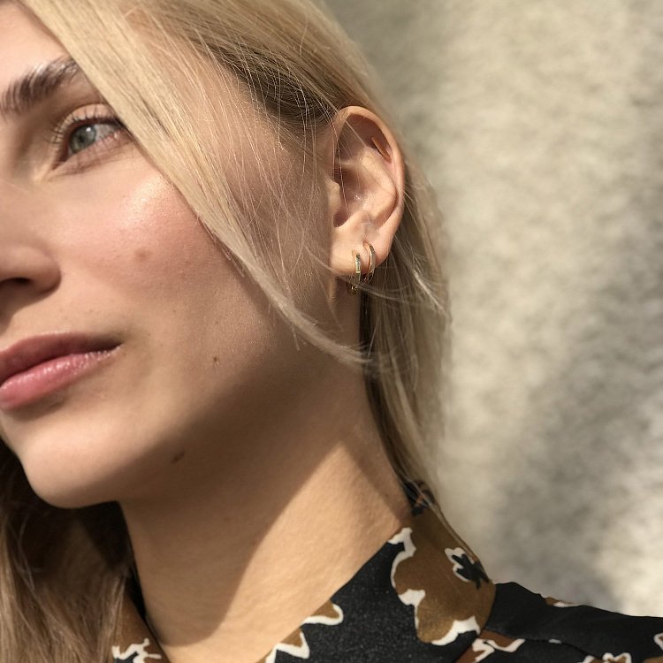 Сережки-кільця в червоному золоті с06458 від ювелірного магазину Онікс - 4