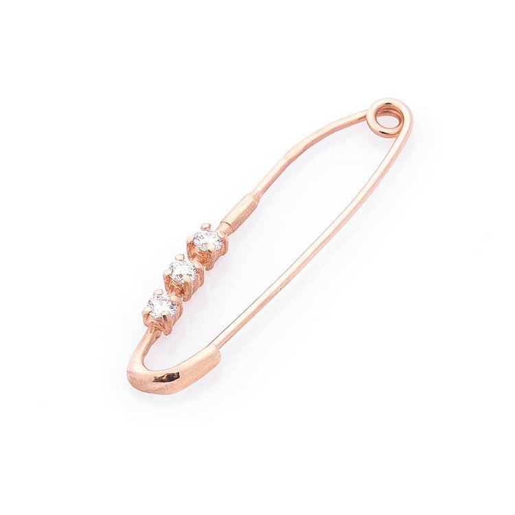 Золотая булавка с фианитами зак00115 от ювелирного магазина Оникс