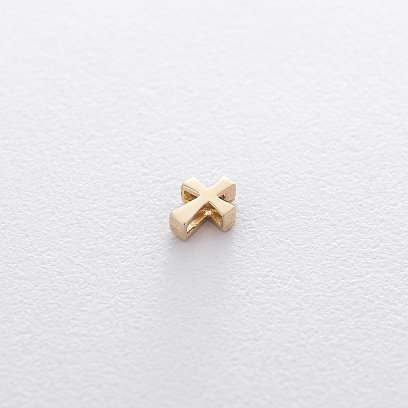 Открывающийся крестик Минимал в желтом золоте п03084