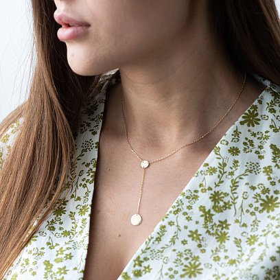 Золотое колье "Монетки" (возможна гравировка) кол01478 №7