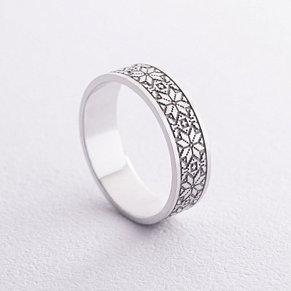 Обручка "Вишиванка" в білому золоті 28931100 №7