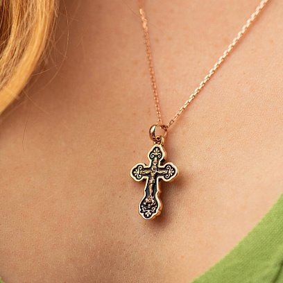 Православний хрест "Розп'яття. Спаси і Збережи" (чорніння) п01851 №4