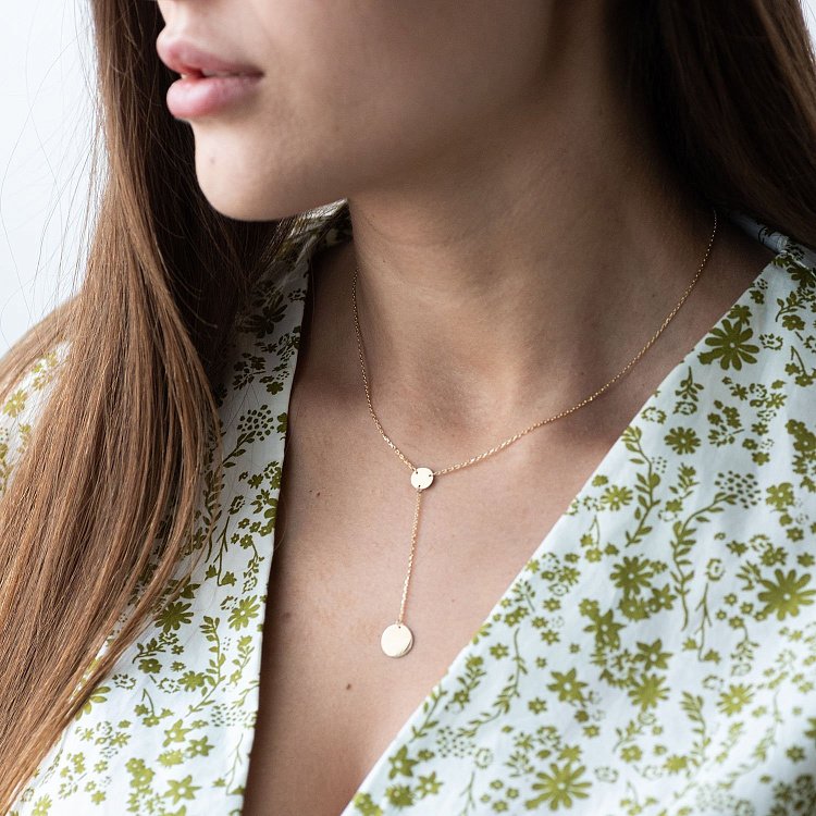 Золотое колье "Монетки" (возможна гравировка) кол01478 от ювелирного магазина Оникс - 10