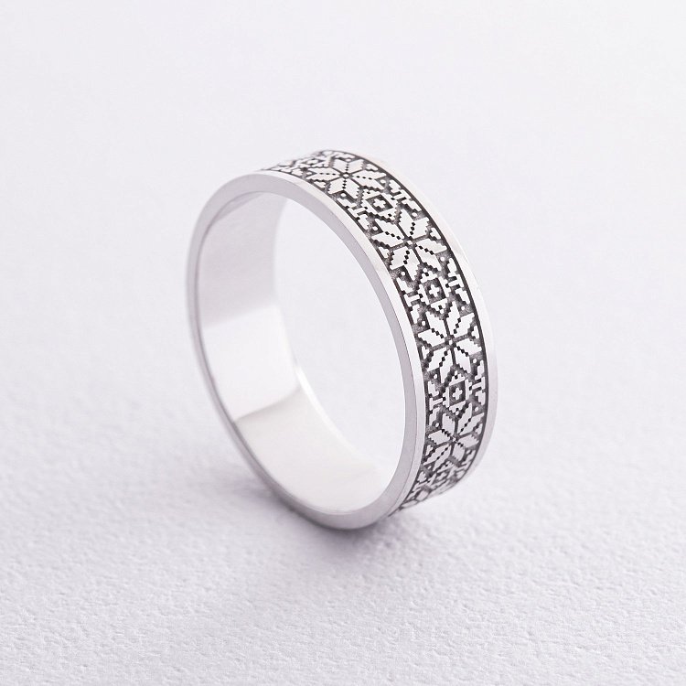 Обручка "Вишиванка" в білому золоті 28931100 від ювелірного магазину Онікс - 7