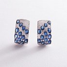 Золоті сережки з діамантами і сапфірами LDE0487-p от ювелирного магазина Оникс