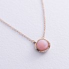 Золоте кольє (рожевий опал, діаманти) колб0127sc от ювелирного магазина Оникс - 3