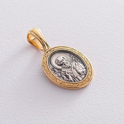 Серебряная подвеска "Николай Чудотворец. Казанская Божья Матерь" 133075 №4