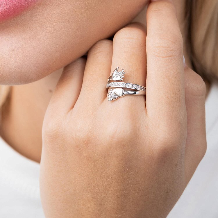 Золотое кольцо "Ручка - ножка младенца" к05020 от ювелирного магазина Оникс - 1