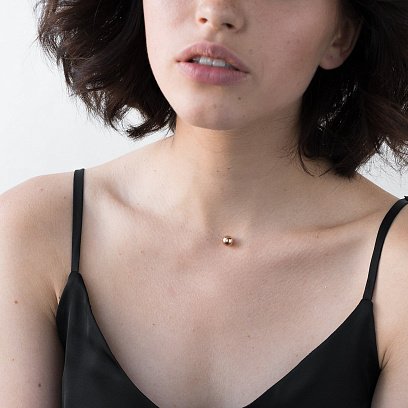 Золотое колье "Шарик" на леске кол01066