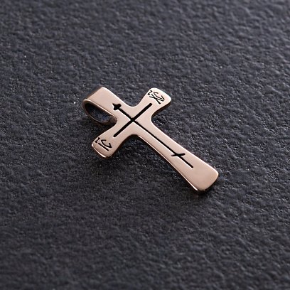 Золотой крестик (чернение) п03248 №4