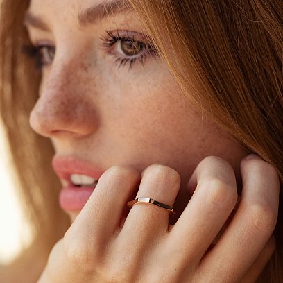 Кольцо "Астрид" в красном золоте к07592 №2