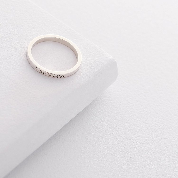 Серебряное кольцо "Дата" 112187littledate от ювелирного магазина Оникс - 3
