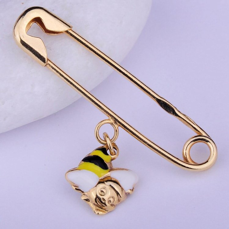Золотая булавка "Пчелка" (эмаль) зак00093п от ювелирного магазина Оникс