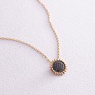 Золоте кольє "Соняшник" з чорними діамантами 726133122 от ювелирного магазина Оникс - 3