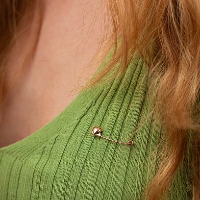 Золота шпилька "Сердечко" зак00316 №2