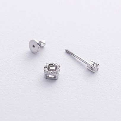 Золоті сережки - пусети 2 в 1 з діамантами 332011121 №3