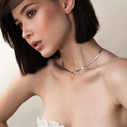 Серебряное колье "Наоми" (снейк) 15145 №9