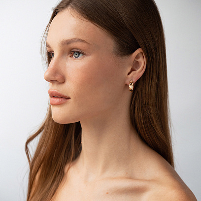 Сережки - кільця "Luisa" у червоному золоті с09162 №4