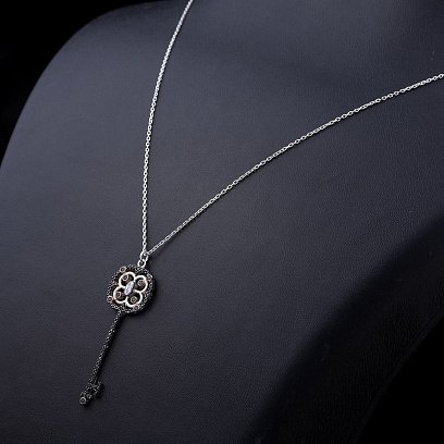 Серебряное колье "Ключик" (фианиты) 18455 №5